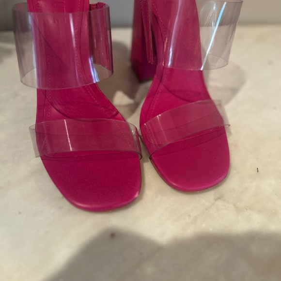 NWT Schutz Pink Clear Strap Block Heels – Size 7.5 barbiecore Y2K - Picture 2 of 8